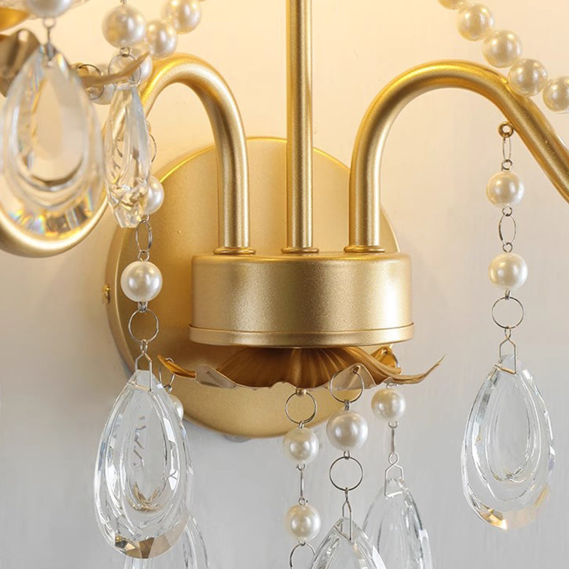 Candle Round Curved Glass 2-Light Wall Lamp