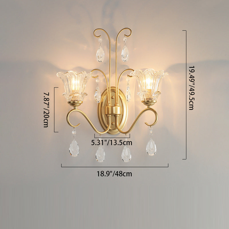 Candle Round Curved Glass 2-Light Wall Lamp