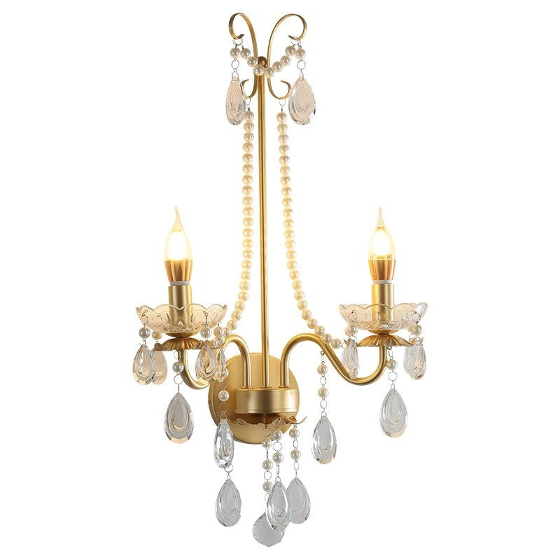 Candle Round Curved Glass 2-Light Wall Lamp