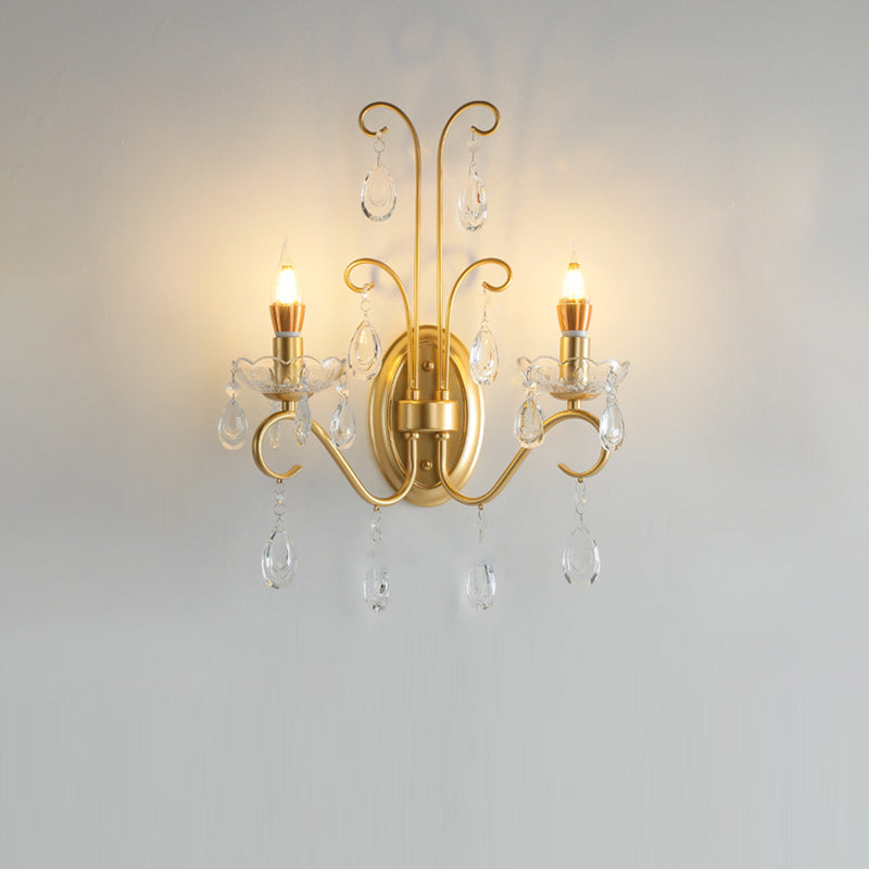Candle Round Curved Glass 2-Light Wall Lamp
