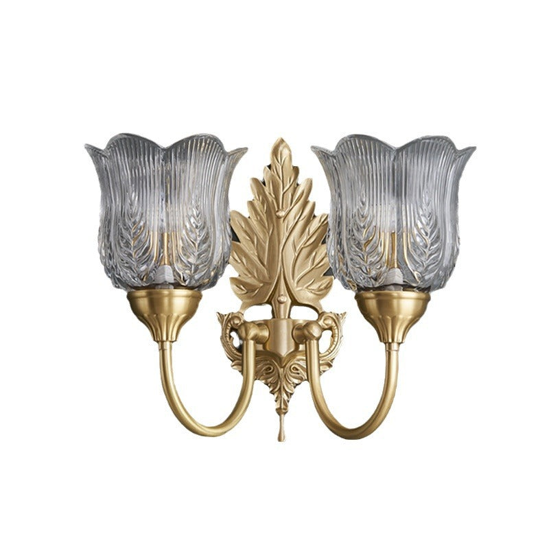 Leaf Pod Bend Glass 2-Light Wall Lamp