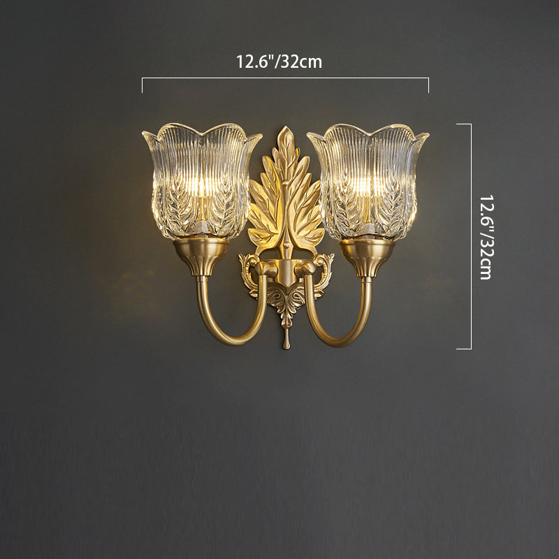 Leaf Pod Bend Glass 2-Light Wall Lamp