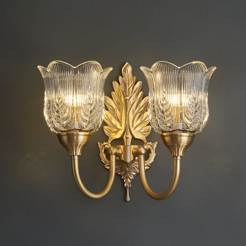 Leaf Pod Bend Glass 2-Light Wall Lamp