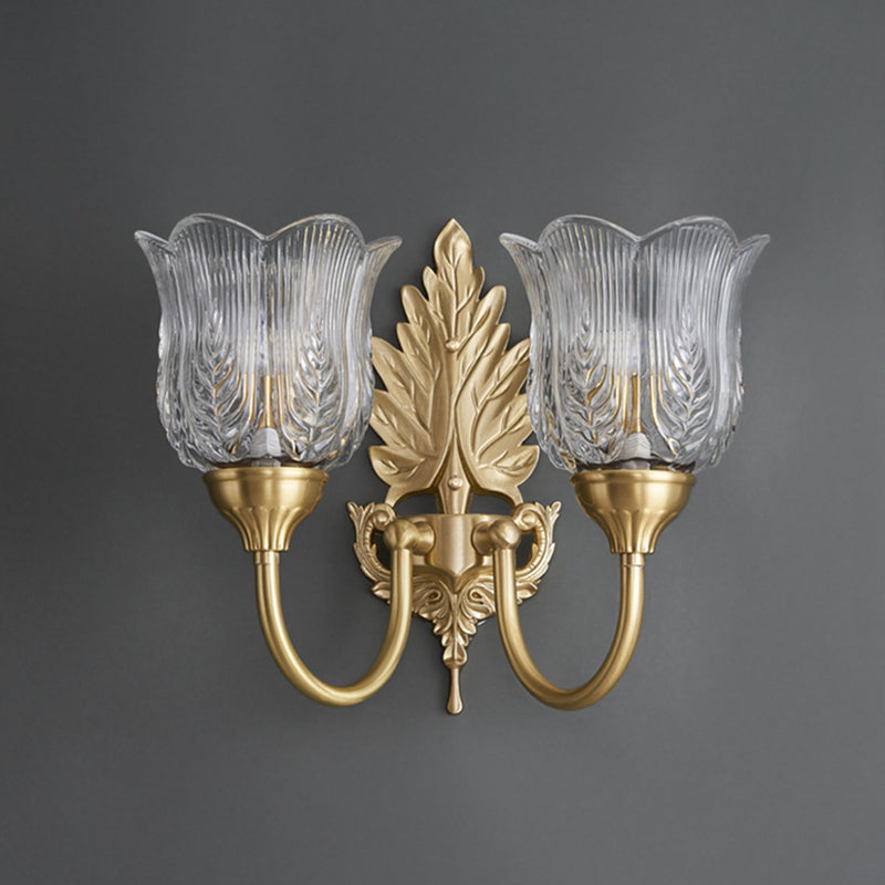 Leaf Pod Bend Glass 2-Light Wall Lamp