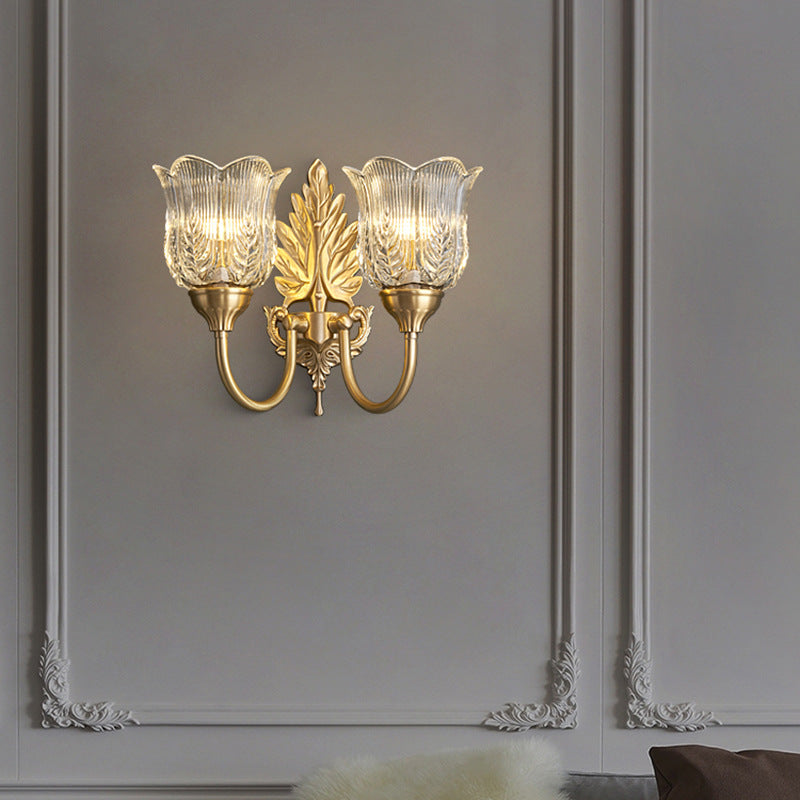 Leaf Pod Bend Glass 2-Light Wall Lamp
