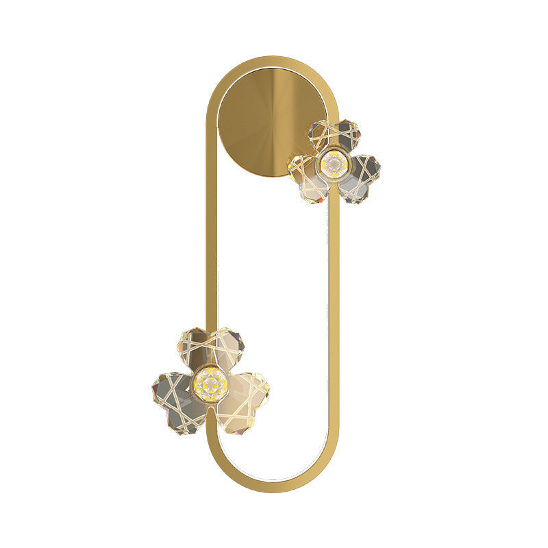 Round Oval Floral Acrylic Wall Lamp