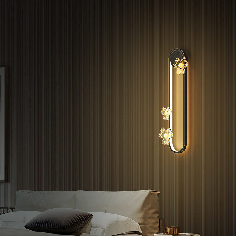 Round Oval Floral Acrylic Wall Lamp