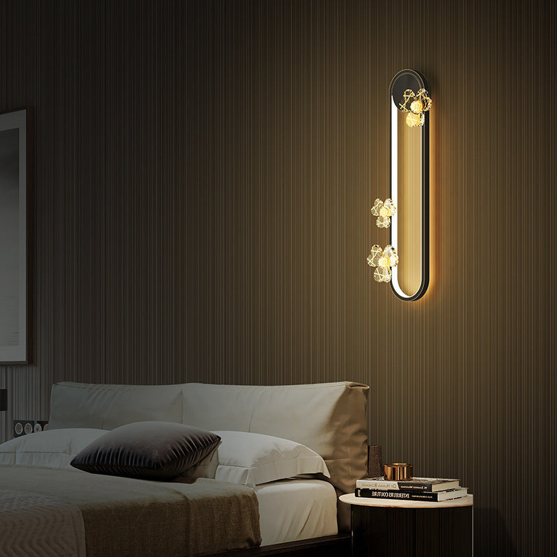 Round Oval Floral Acrylic Wall Lamp