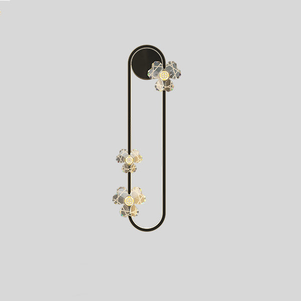 Round Oval Floral Acrylic Wall Lamp