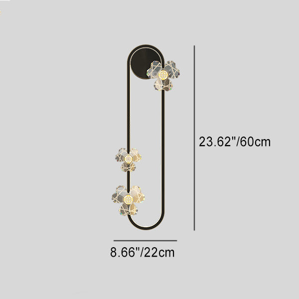 Round Oval Floral Acrylic Wall Lamp