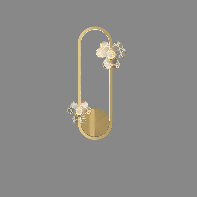 Round Oval Floral Acrylic Wall Lamp