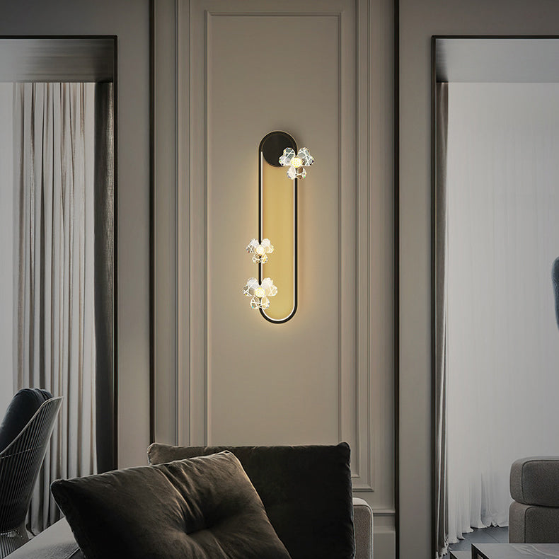 Round Oval Floral Acrylic Wall Lamp