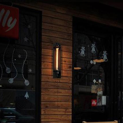 Rectangle Cylinder Glass Iron Wall Lamp