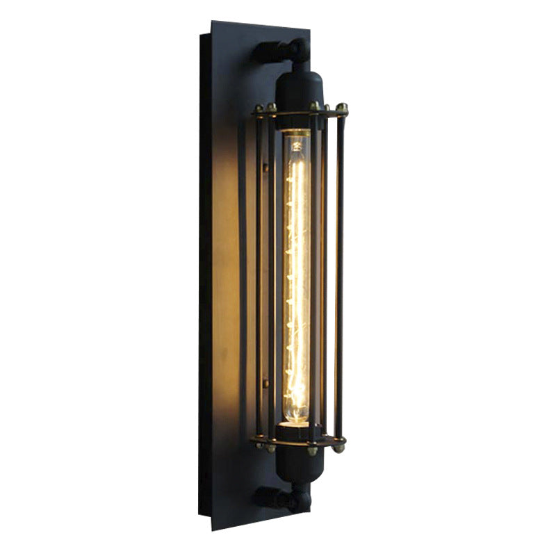 Rectangle Cylinder Glass Iron Wall Lamp