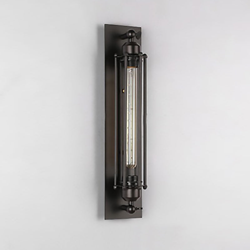 Rectangle Cylinder Glass Iron Wall Lamp