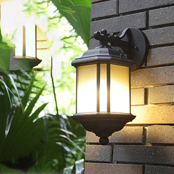 Hexagon Round Glass Aluminum Outdoor Light