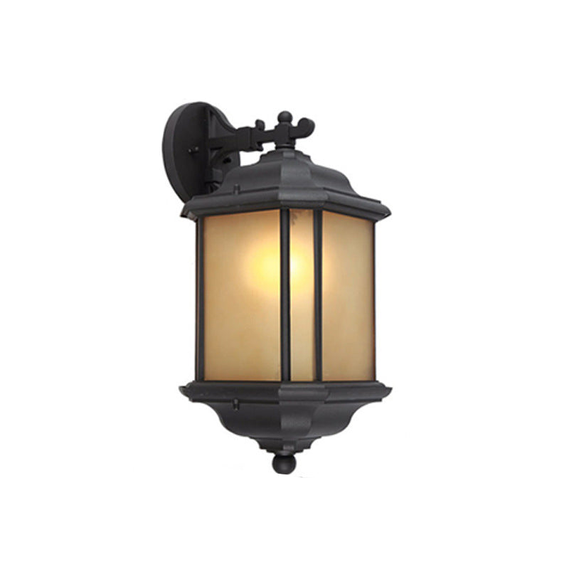 Hexagon Round Glass Aluminum Outdoor Light