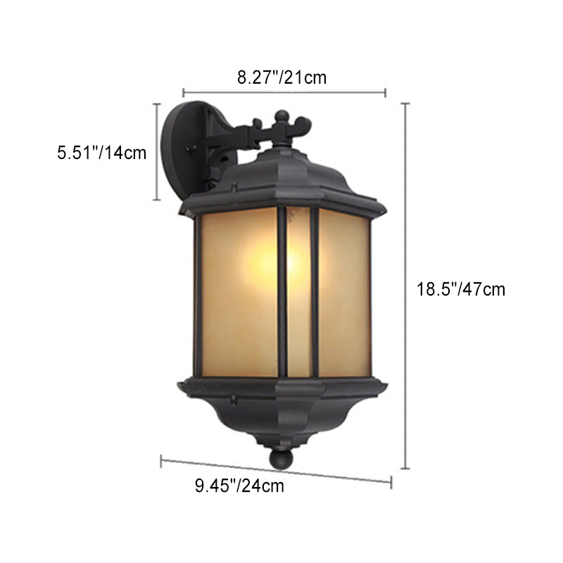 Hexagon Round Glass Aluminum Outdoor Light