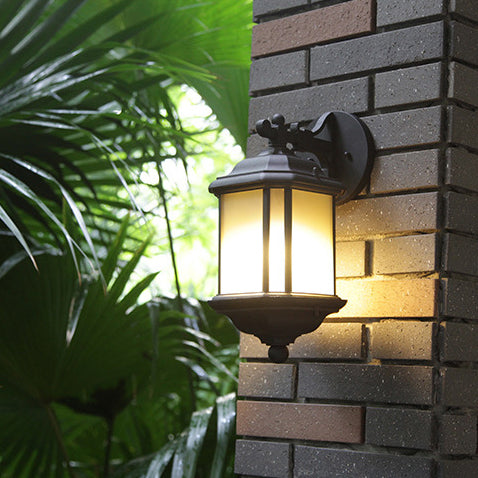 Hexagon Round Glass Aluminum Outdoor Light
