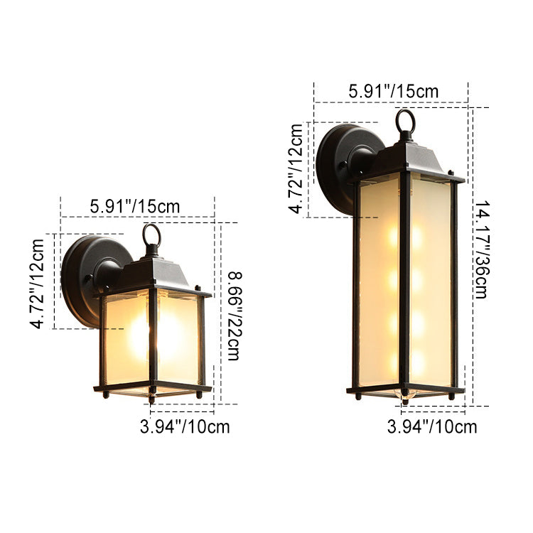 Square Rectangle Round Glass Outdoor Light