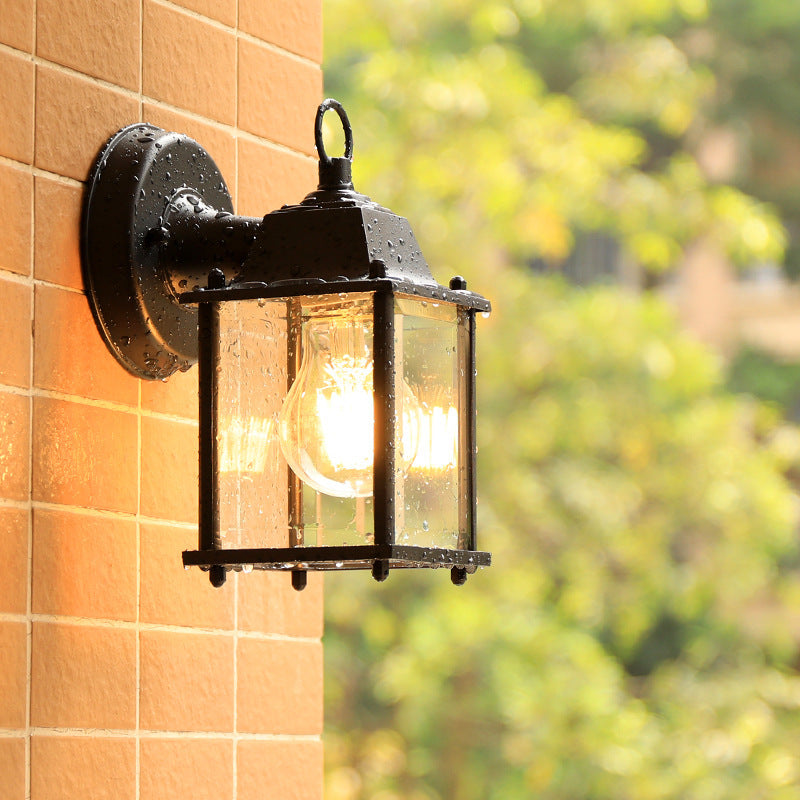 Square Rectangle Round Glass Outdoor Light