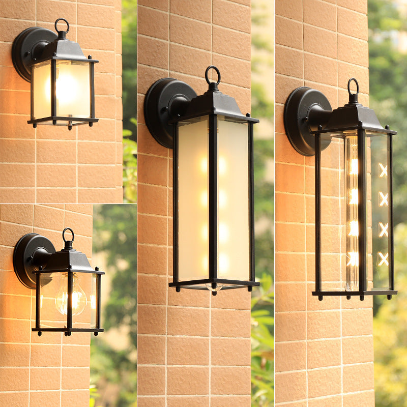 Square Rectangle Round Glass Outdoor Light