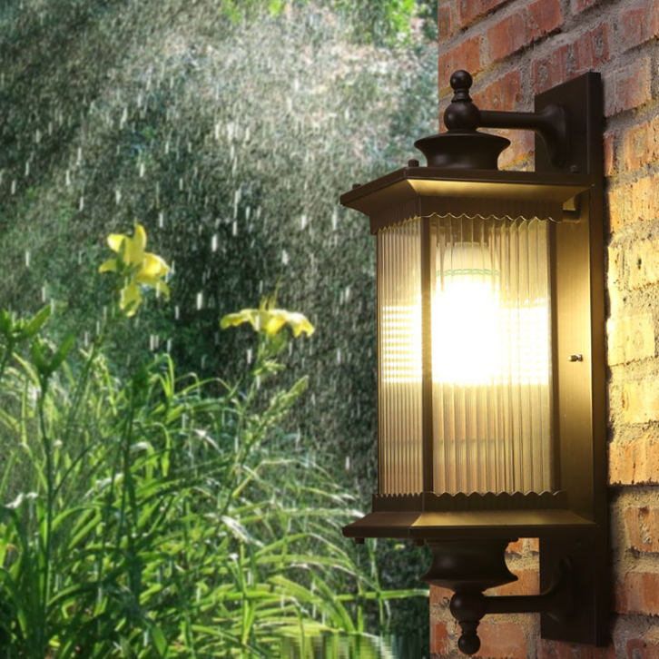 Square House Rectangle Glass Outdoor Light