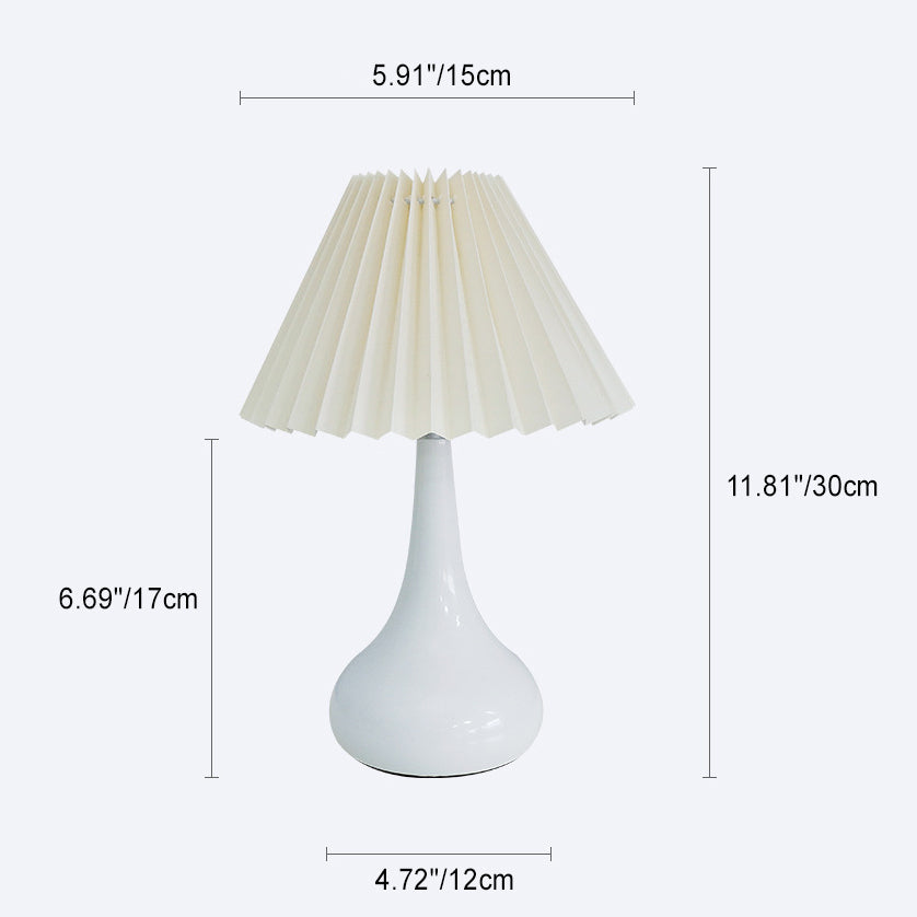 Round Cone Fabric Metal Table Lamp