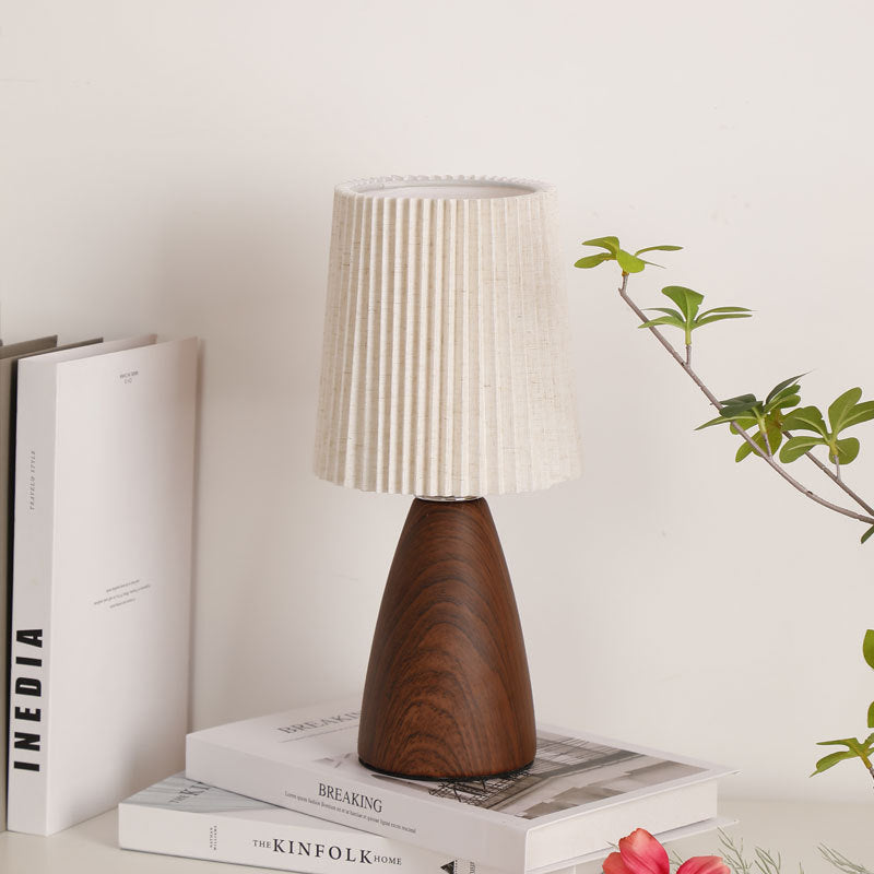 Cylinder Conical Fabric Ceramic Table Lamp