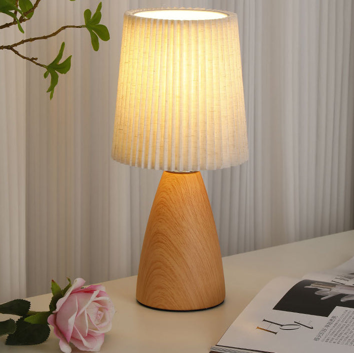 Cylinder Conical Fabric Ceramic Table Lamp