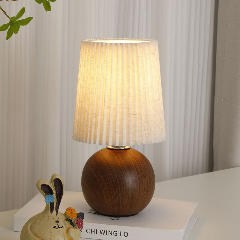 Cylinder Conical Fabric Ceramic Table Lamp
