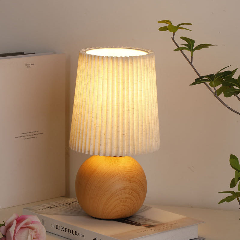 Cylinder Conical Fabric Ceramic Table Lamp
