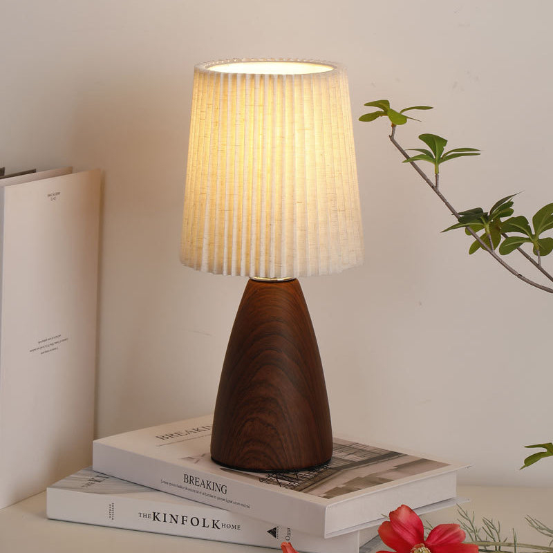 Cylinder Conical Fabric Ceramic Table Lamp