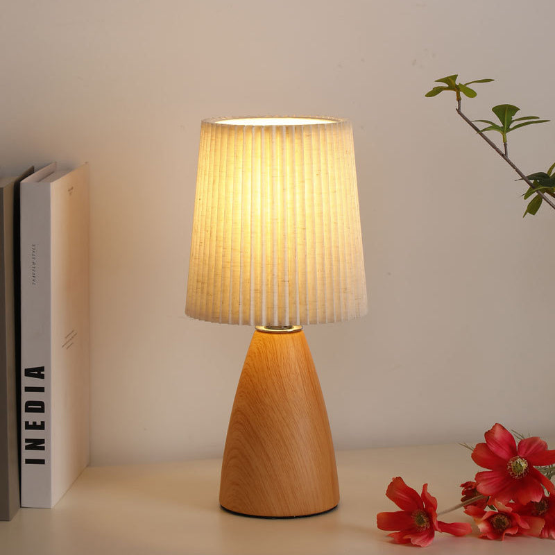 Cylinder Conical Fabric Ceramic Table Lamp