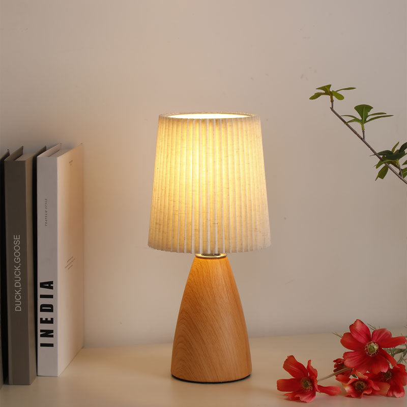 Cylinder Conical Fabric Ceramic Table Lamp