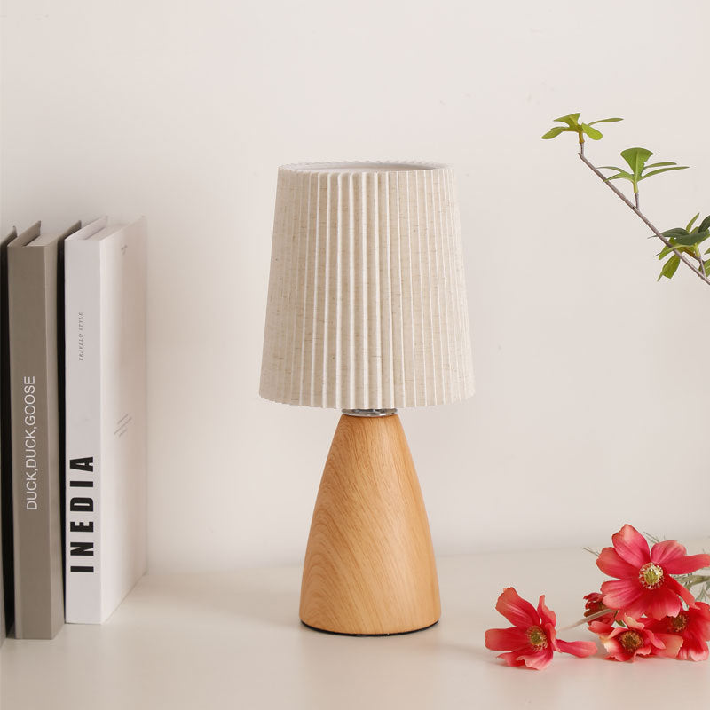 Cylinder Conical Fabric Ceramic Table Lamp