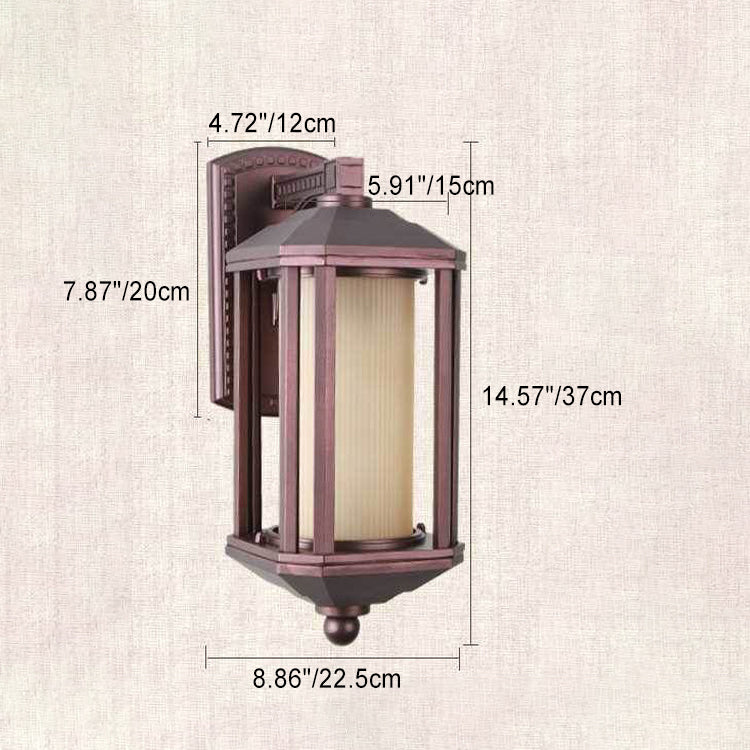 Square Cylinder Glass Aluminum Outdoor Light