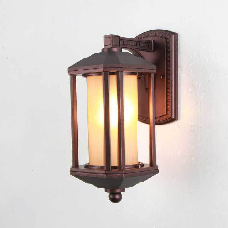 Square Cylinder Glass Aluminum Outdoor Light