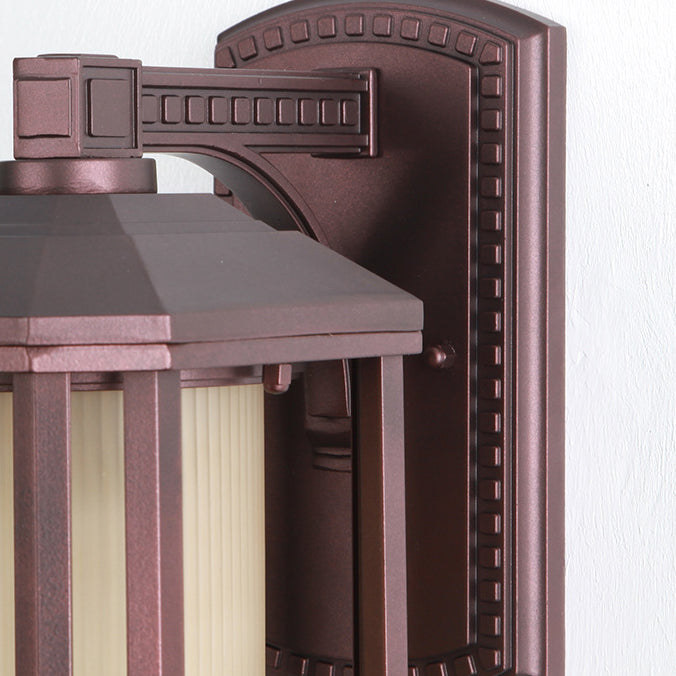 Square Cylinder Glass Aluminum Outdoor Light
