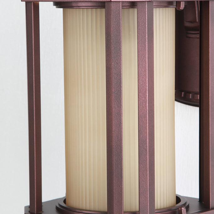 Square Cylinder Glass Aluminum Outdoor Light