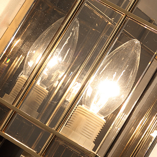 Round Cylinder Glass Iron Wall Lamp