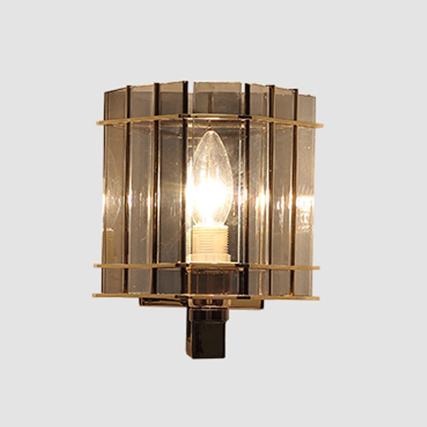 Round Cylinder Glass Iron Wall Lamp