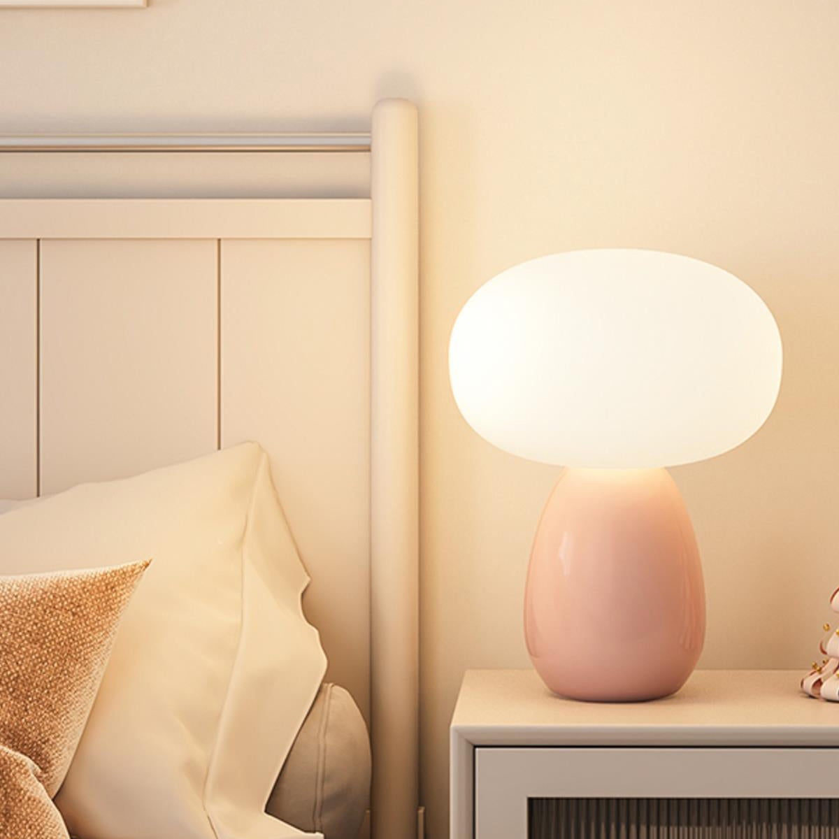 Round Cylinder Mushroom Round Table Lamp