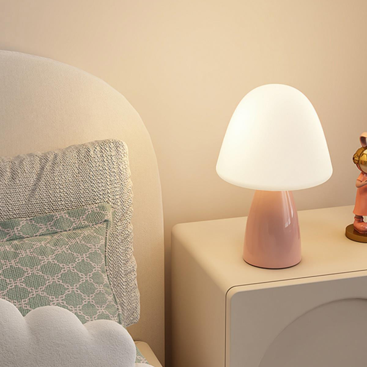 Round Cylinder Mushroom Round Table Lamp