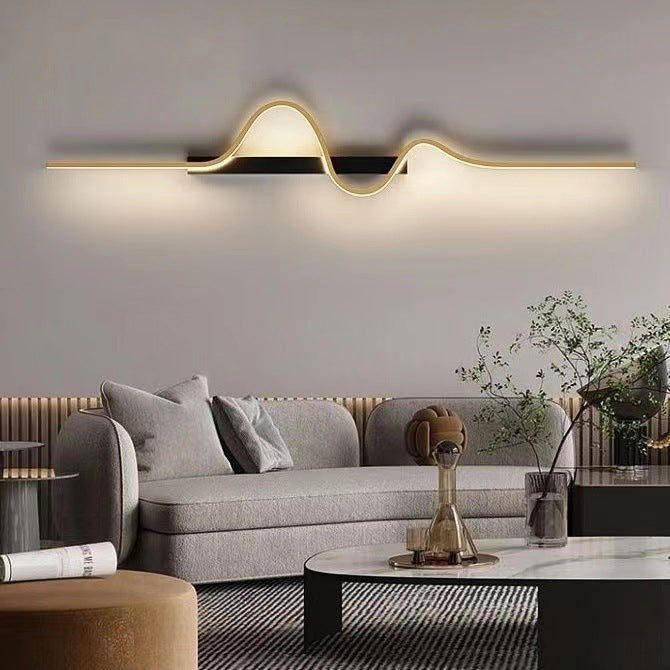 Long Wave Rectangle Silicone Wall Lamp