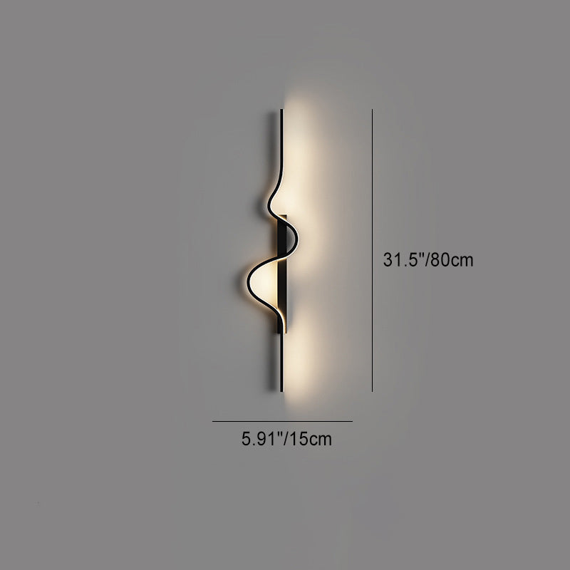 Long Wave Rectangle Silicone Wall Lamp