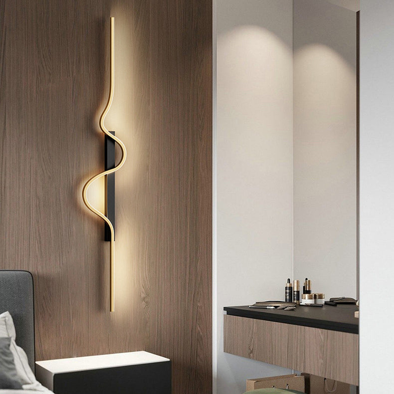 Long Wave Rectangle Silicone Wall Lamp
