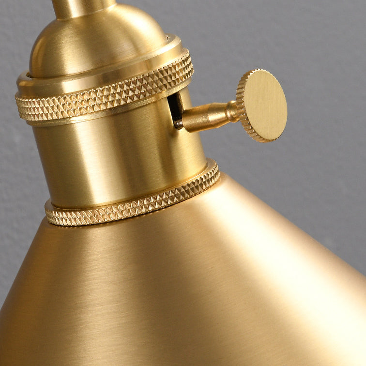 Conical Round Bent Brass Wall Lamp
