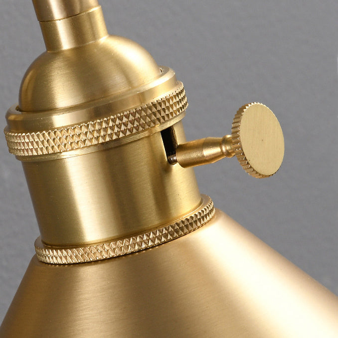 Conical Round Bent Brass Wall Lamp