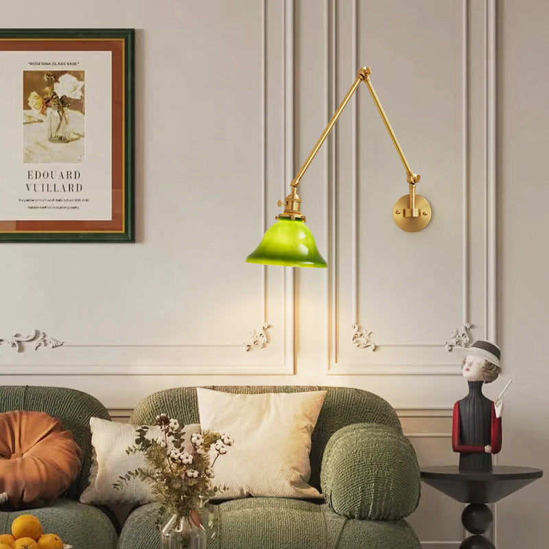 Round Long Rod Glass Wall Lamp